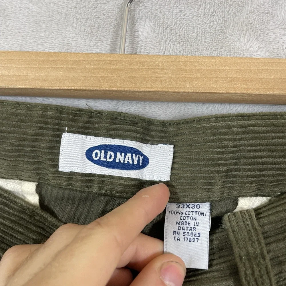 Vtg Y2K Double Pleated Corduroy Pants Mens 33x30 (fit 34x30) Baggy Old Navy 90s